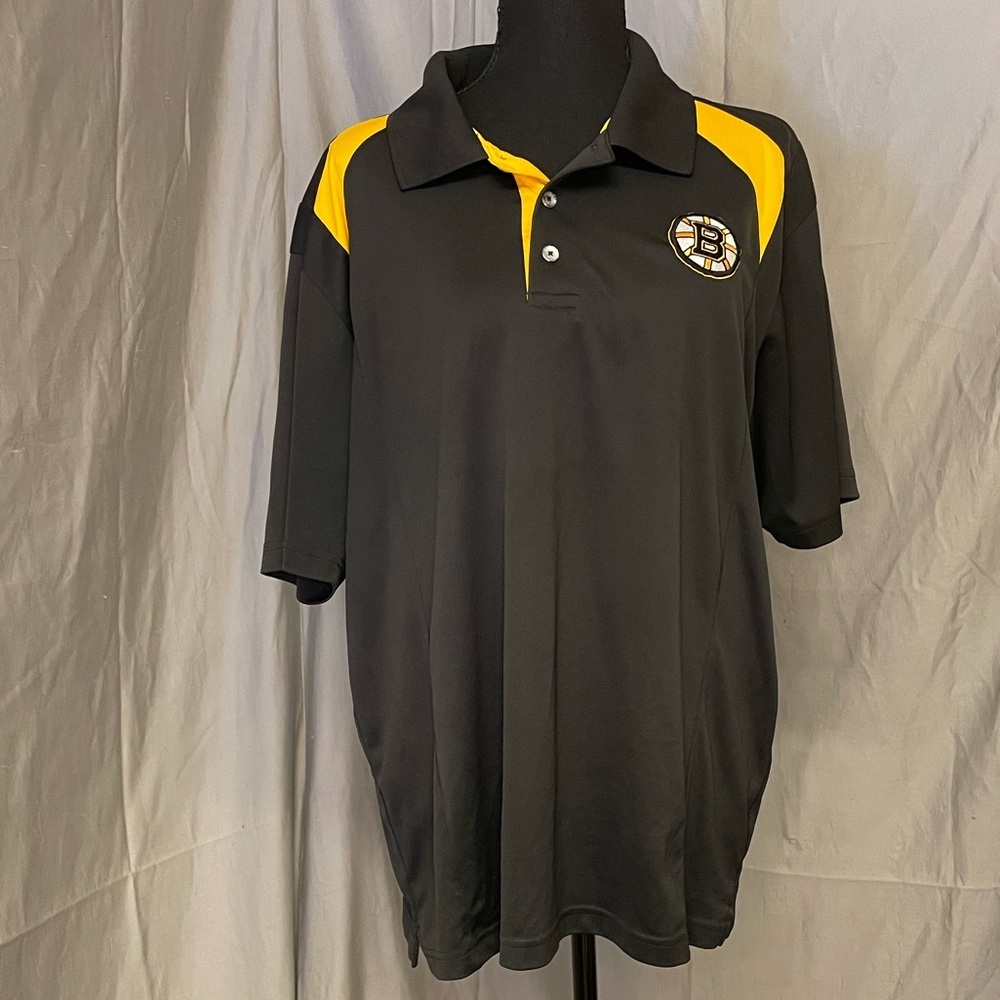NHL Boston Bruins Black Polo with Yellow Highlights